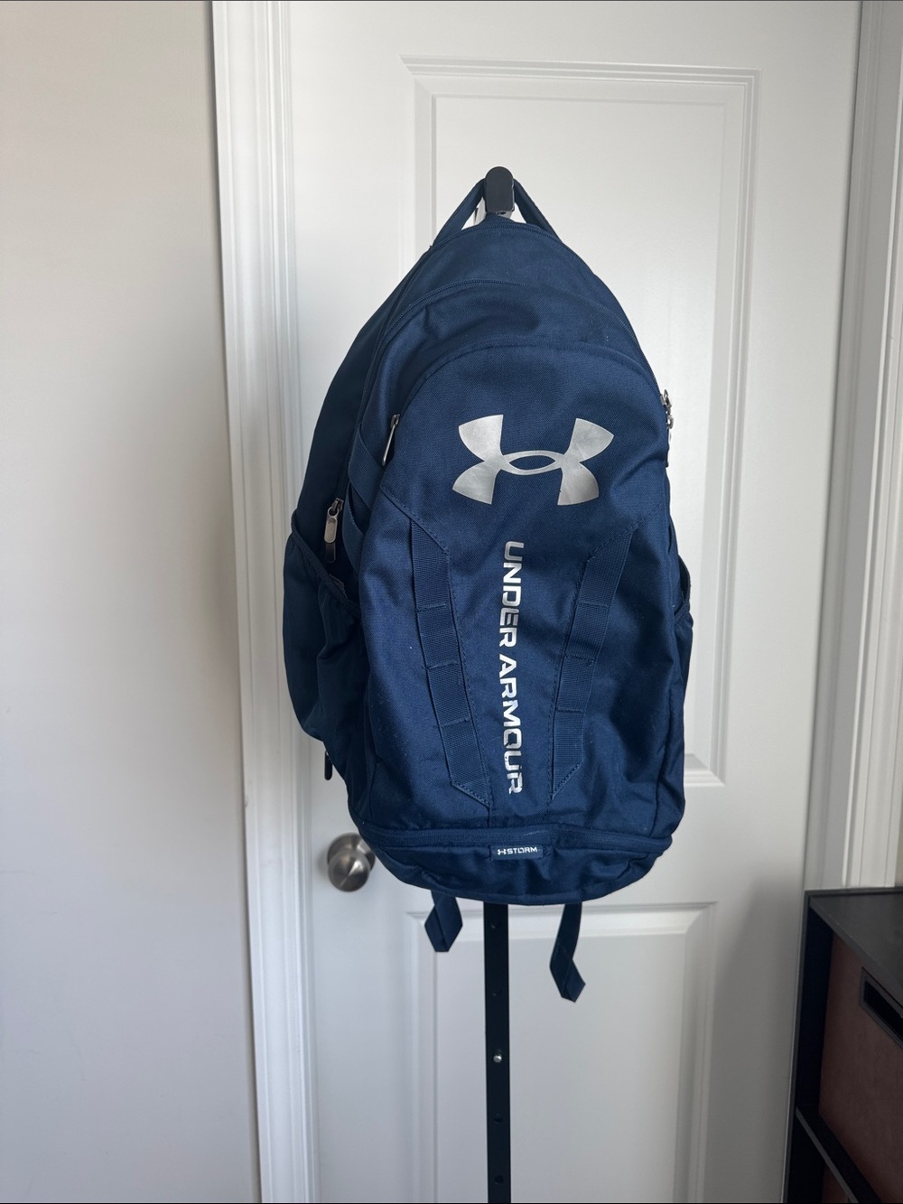 Under Armour Dark Blue Backpack with Silver Logo